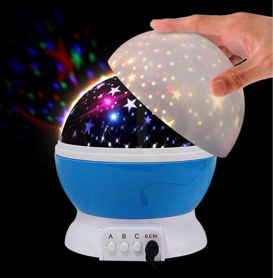 Blauwe LED sterrenprojector voor kinderkamer