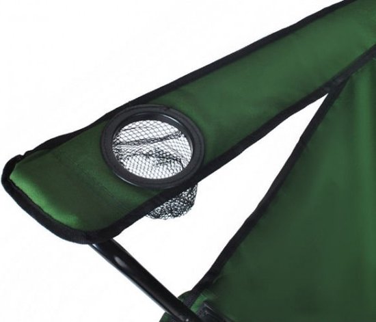 Campingstoel Opvouwbaar – Lichtgewicht Vouwstoel met Armleuning – Vissersstoel Groen – Ideaal voor Buiten & Vakantie - Afbeelding 6