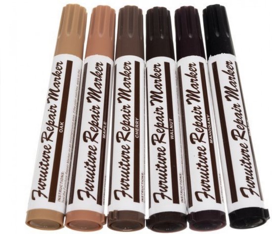 THAR Meubel Reparatie Stiften Set – 6 Houtkleurige Stiften + 6 Vullende Krijtjes – Houtstift voor Krassen op Meubels, Deuren & Vloeren - Afbeelding 6