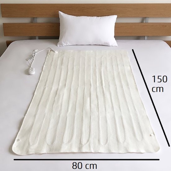 Malatec Elektrische Onderdeken – 150x80 cm – Warmtedeken met 3 Warmtestanden – Wasbaar – Oververhittingsbeveiliging – Wit - Afbeelding 8