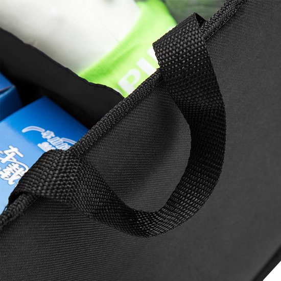 Xtrobb Kofferbak Organizer – Opvouwbare Auto Opbergtas met 3 Sorteervakken – Stevige Handgrepen – Antislip – Zwart – 55x37x27 cm - Afbeelding 7