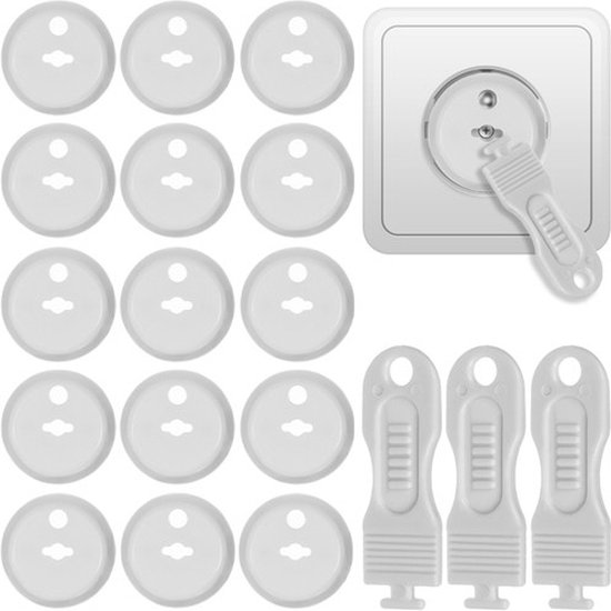 Ruhhy Stopcontactbeveiliging – 10 Stuks – Kindveilig – Wit – Bescherming voor Stopcontacten – Eenvoudige Montage – Babyproof