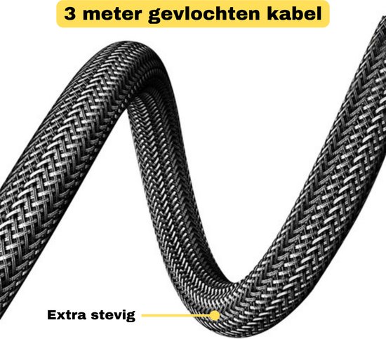 Izoxis® HDMI 2.1 Kabel 3 Meter – 8K - 60Hz | 4K - 120Hz – Ultra High Speed 48Gbps – Gevlochten Nylon – eARC, HDR, VRR – Voor TV, PS5, Xbox, PC, Mon - Afbeelding 5