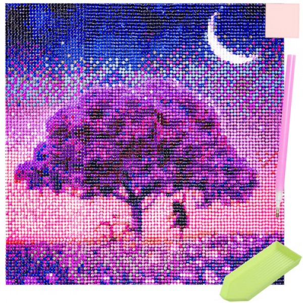 Malatec® Diamond Painting Set 5D – Boom Motief – Compleet Pakket – DIY Diamant Borduurwerk – Creatieve Mozaïek Kit – Inclusief Gereedschap – 30x40 cm