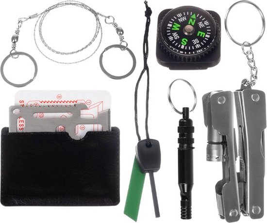 Trizand Survival Set 7-in-1 – Waterdichte Outdoor Survival Kit Multitool – Compact & Compleet - Afbeelding 2