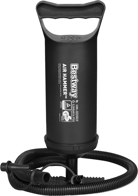 Bestway Air Hammer Handpomp – Dubbelwerkende Compacte Luchtpomp – 37 cm – Inclusief 3 Ventieladapters – Voor Luchtbedden, Zwembaden & SUP’s - Afbeelding 7