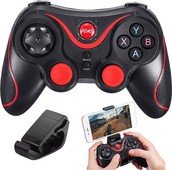 Draadloze Bluetooth Gamepad – Controller voor PC, Android & iOS Smartphones – Met Telefoonhouder, Oplaadbaar via USB, Ergonomisch & Antislip – Multi-Platform Gaming