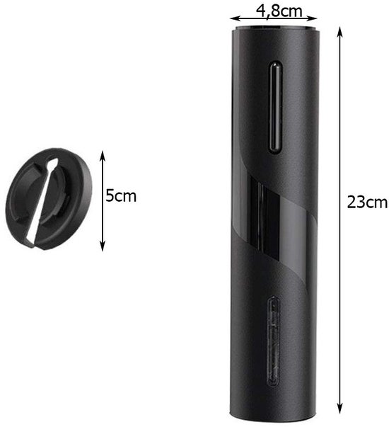 Elektrische Kurkentrekker – Automatische Wijnopener – Zwart – Met Foliesnijder – Wijnaccessoire – Eenvoudig & Snel Ontkurken – Cadeautip - Afbeelding 3