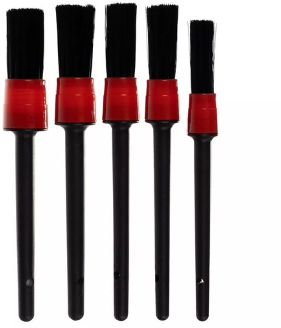 XTROBB® Auto Detail Brush Set – 5-delige Autowas Kwasten + Gratis Microvezeldoek – Interieur & Exterieur Reinigingsset - Afbeelding 11