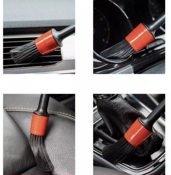 XTROBB® Auto Detail Brush Set – 5-delige Autowas Kwasten + Gratis Microvezeldoek – Interieur & Exterieur Reinigingsset - Afbeelding 5