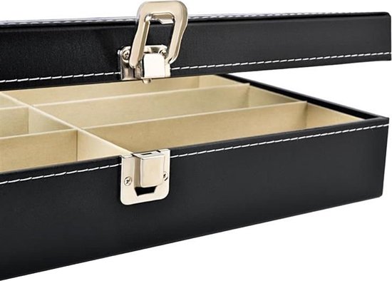 Malatec Luxe Opbergdoos voor 8 Brillen & Sieraden – Displaydoos met Fluwelen Inleg – Zwart – Transparant Deksel – Organizer voor Zonnebrillen, Horloges & Accessoires - Afbeelding 2