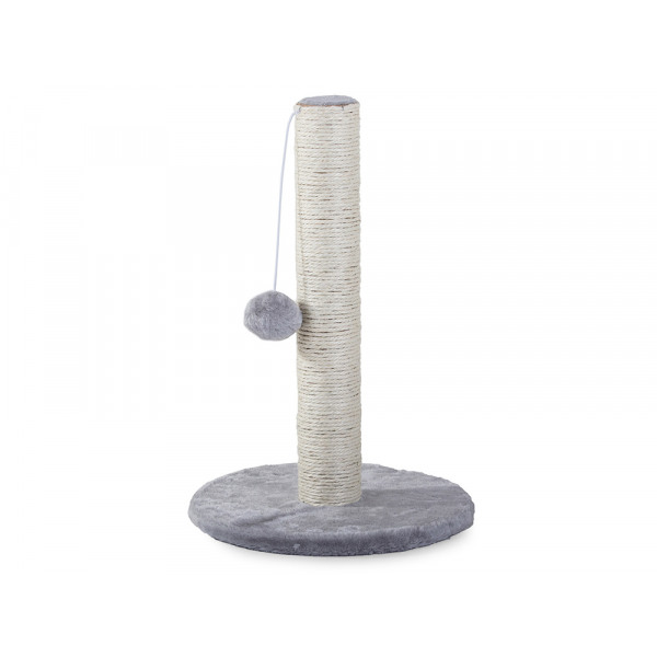 Krabpaal met Speelbal – Grijs – Ø 30 cm × 43 cm – Compacte Krabpaal met Sisal en Pluche - Afbeelding 3