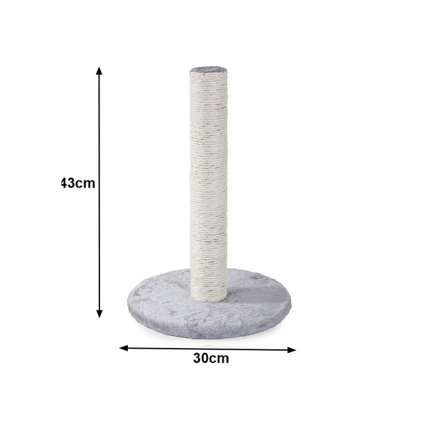 Krabpaal met Speelbal – Grijs – Ø 30 cm × 43 cm – Compacte Krabpaal met Sisal en Pluche - Afbeelding 5