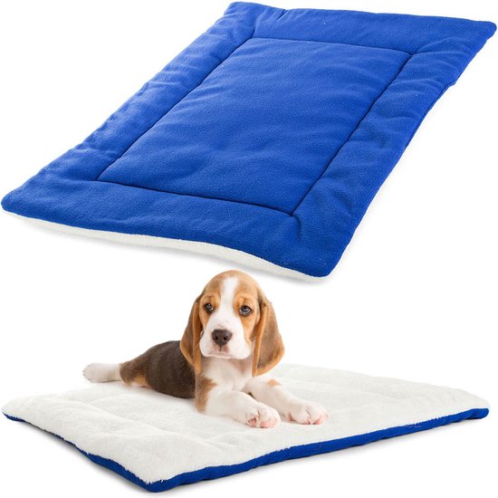 Hondenkussen Blauw – Polyester – M (50×35×2 cm) – Zacht, Comfortabel & Wasbaar