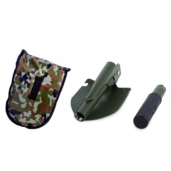 Opvouwbare Pioniersschep – 4-in-1 Schop, Houweel & Zaag – 41,5 cm – Compact, Draagbaar & Inclusief Opberghoes - Afbeelding 4