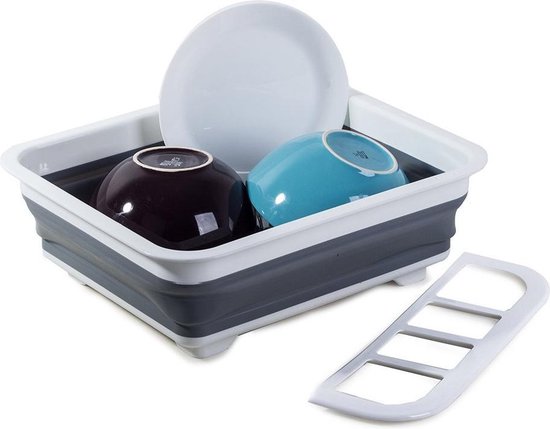 Opvouwbaar Afdruiprek – Siliconen Vaatdroger voor Camping, Caravan & Camper – Inklapbaar, Lichtgewicht & Ruimtebesparend – Voor Borden, Glazen & Bestek - Afbeelding 2