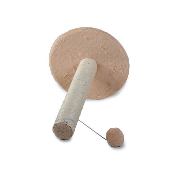 Krabpaal Kat Beige 30×30×45 cm – Compacte Krabpaal met Speelbal – Pluche Afwerking, Stevige Basis & Geschikt voor Kittens en Kleine Katten - Afbeelding 5