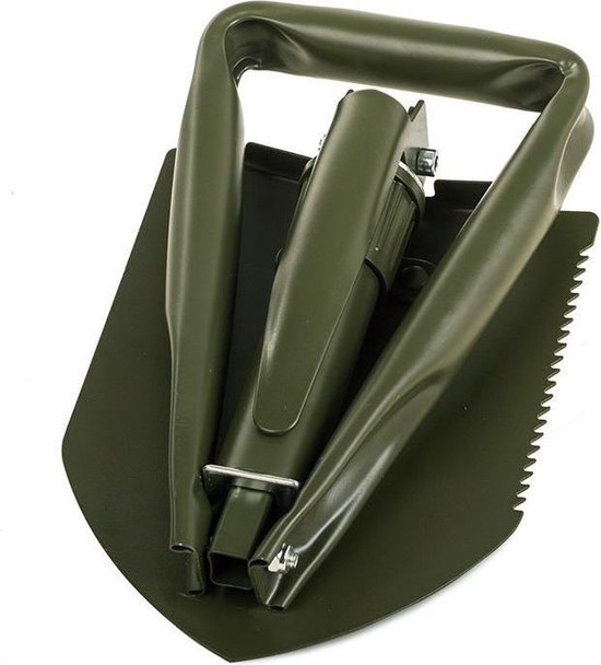 Opvouwbare Pioniersschep Groen – Compacte Survival Schep met Nylon Foedraal – Lichtgewicht Opklapbare Veldschep voor Outdoor, Kamperen, Tuin & Reizen - Afbeelding 3