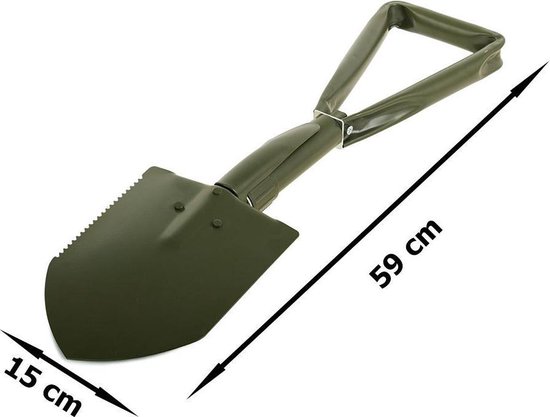 Opvouwbare Pioniersschep Groen – Compacte Survival Schep met Nylon Foedraal – Lichtgewicht Opklapbare Veldschep voor Outdoor, Kamperen, Tuin & Reizen - Afbeelding 2