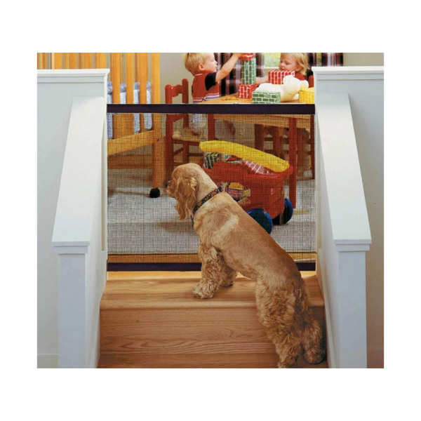 Veiligheidshekje XL Zwart – Oprolbaar Hondenhek & Traphek – Voor Deuropeningen tot 110 cm Breed en 75 cm Hoog – Zonder Boren – Veiligheid voor Huisdieren & Kinderen - Afbeelding 4