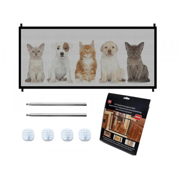 Veiligheidshekje XL Zwart – Oprolbaar Hondenhek & Traphek – Voor Deuropeningen tot 110 cm Breed en 75 cm Hoog – Zonder Boren – Veiligheid voor Huisdieren & Kinderen - Afbeelding 7