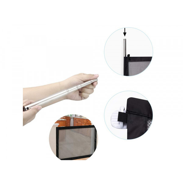 Veiligheidshekje XL Zwart – Oprolbaar Hondenhek & Traphek – Voor Deuropeningen tot 110 cm Breed en 75 cm Hoog – Zonder Boren – Veiligheid voor Huisdieren & Kinderen - Afbeelding 9