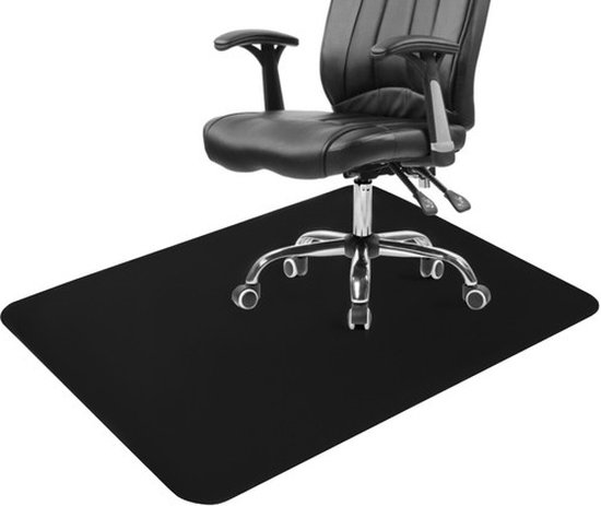 Ruhhy® Zwarte Vloerbeschermer Bureaustoelmat – 90×130 cm – PVC Stoelmat voor Harde Vloeren – Krasbestendig & Geluiddempend - Afbeelding 3