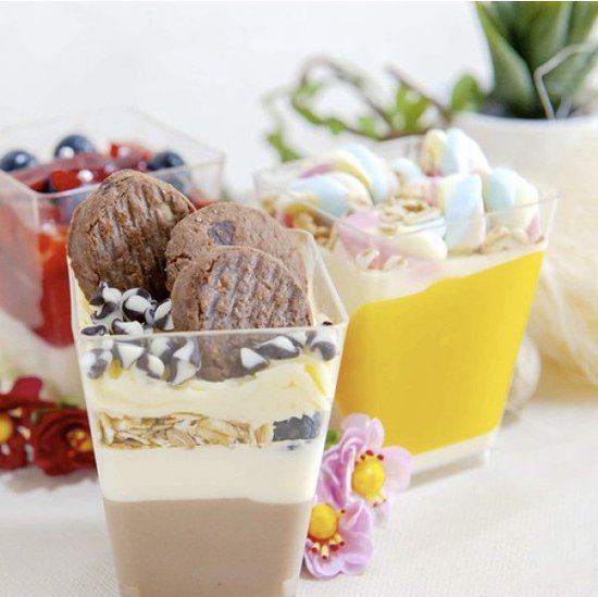 Ruhhy Dessertbekers 120 ml – Transparante Kunststof Amuseschaaltjes – Set van 50 Stuks - Afbeelding 7