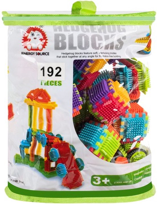 Kruzzel® Hedgehog Blocks 192-delige Bouwset – Educatief Constructiespeelgoed – Kleurrijke Klikblokjes voor Kinderen – Stimuleert Motoriek & Creativiteit – Vanaf 3 Jaar
