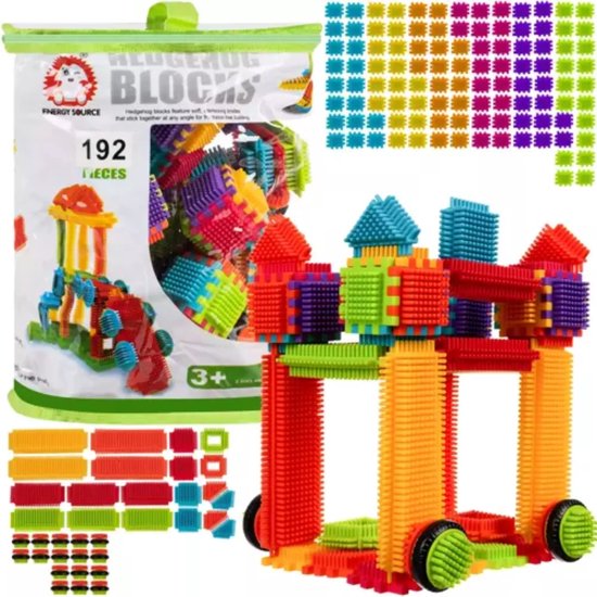 Kruzzel® Hedgehog Blocks 192-delige Bouwset – Educatief Constructiespeelgoed – Kleurrijke Klikblokjes voor Kinderen – Stimuleert Motoriek & Creativiteit – Vanaf 3 Jaar - Afbeelding 8