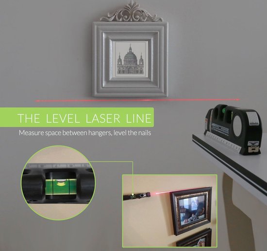 Professionele Laserwaterpas met Liniaal 250 cm – Zelfnivellerend – Waterpas met Laserprojectie & Meetlint – Ideaal voor Klussen, Ophangen & Precisiewerk - Afbeelding 5