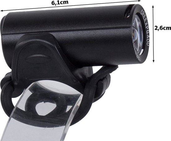 Verk Group LED Fietsvoorlicht BF-902 – 350 Lumen – USB-oplaadbaar – Waterdicht IPX6 – 4 Lichtstanden – Compact & Lichtgewicht – Siliconen Bevestiging – Voor Stadsfiets, MTB & Racefiets - Afbeelding 2