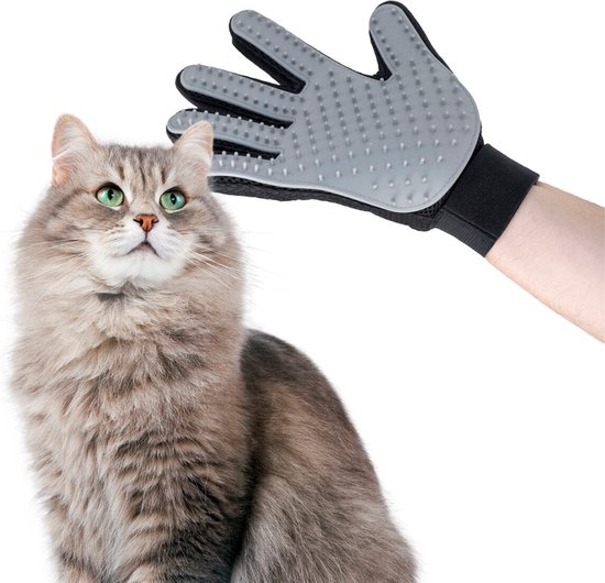 InnovaGoods Relpet Huisdier Handschoen – 2-in-1 Borstel & Massage – Siliconen/Polyester – Grijs/Zwart – Voor Honden & Katten - Afbeelding 3