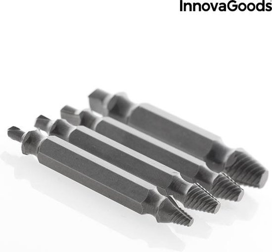 InnovaGoods Boorbitjes – 4-delige Set Schroefverwijderaars – Voor Beschadigde & Versleten Schroeven – Gehard Staal - Afbeelding 5