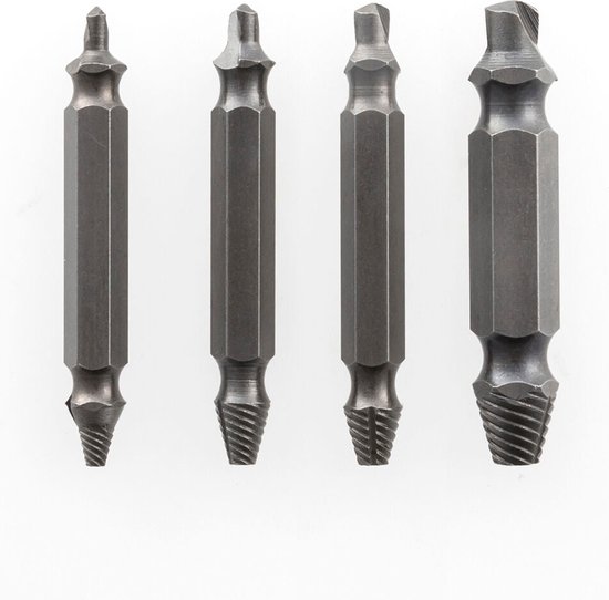 InnovaGoods Boorbitjes – 4-delige Set Schroefverwijderaars – Voor Beschadigde & Versleten Schroeven – Gehard Staal - Afbeelding 9