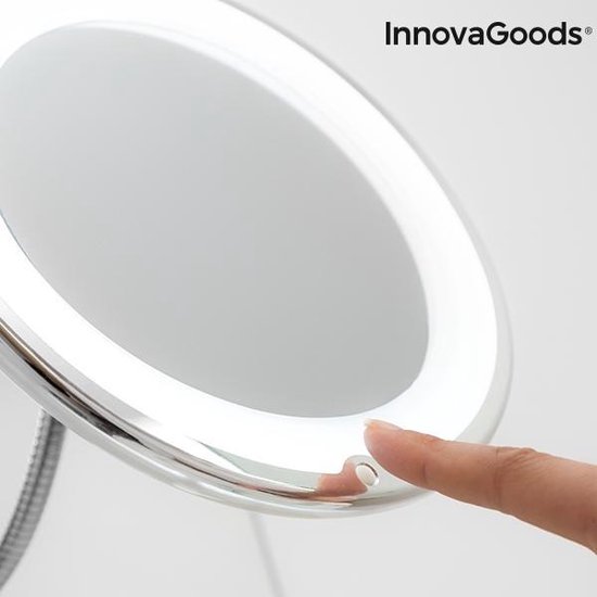 InnovaGoods LED Vergrotende Spiegel Mizoom – x5 Vergroting – Met Flexibele Arm & Zuignap – 360º Roteerbaar – Ø20 cm - Afbeelding 9