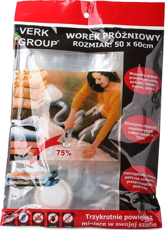 Vacuümzakken 50×60 cm – Set van 2 – Herbruikbare opbergzakken voor kleding, beddengoed, dekens en textiel – Ruimtebesparend & luchtdicht