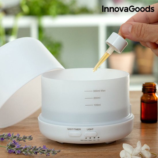 InnovaGoods Mini Luchtbevochtiger met Aromatherapie – 300 ml – LED Verlichting – Stil – Compact en Veilig - Afbeelding 2
