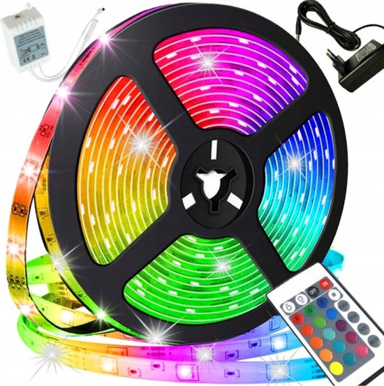 ADGO Tools Waterdichte LED Strip 5 Meter – RGB Kleurverlichting met Afstandsbediening – 300 LED’s – IP44 Spatwaterdicht – Dimbaar & Flexibel – Voor Binnen en Buiten - Afbeelding 5