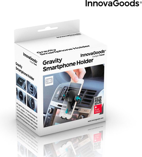 InnovaGoods Universele Telefoonhouder Auto – Ventilatierooster – Zwaartekracht Design – Geschikt voor iPhone, Samsung, Huawei en meer - Afbeelding 4