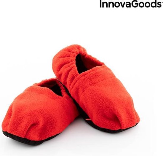 InnovaGoods Opwarmbare Magnetron Pantoffels – Rood – Uniseks – Voor Warme en Ontspannen Voeten