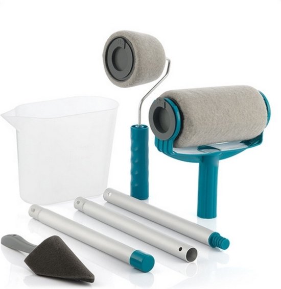 InnovaGoods Roll N’ Paint – Anti-Druip Verfroller Set (5-delig) – Navulbaar – Met Verlengstok – Druppelvrij Schilderen - Afbeelding 2