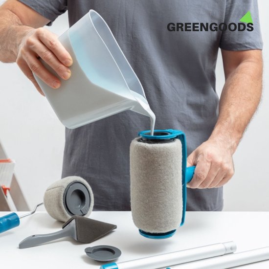 InnovaGoods Roll N’ Paint – Anti-Druip Verfroller Set (5-delig) – Navulbaar – Met Verlengstok – Druppelvrij Schilderen - Afbeelding 12