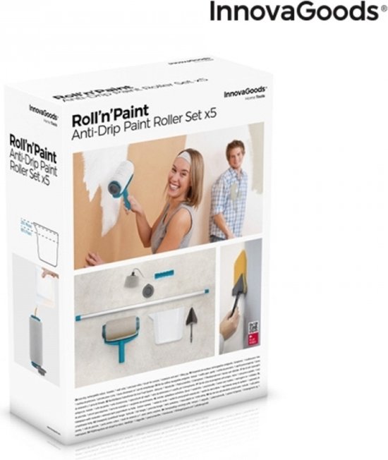 InnovaGoods Roll N’ Paint – Anti-Druip Verfroller Set (5-delig) – Navulbaar – Met Verlengstok – Druppelvrij Schilderen - Afbeelding 5