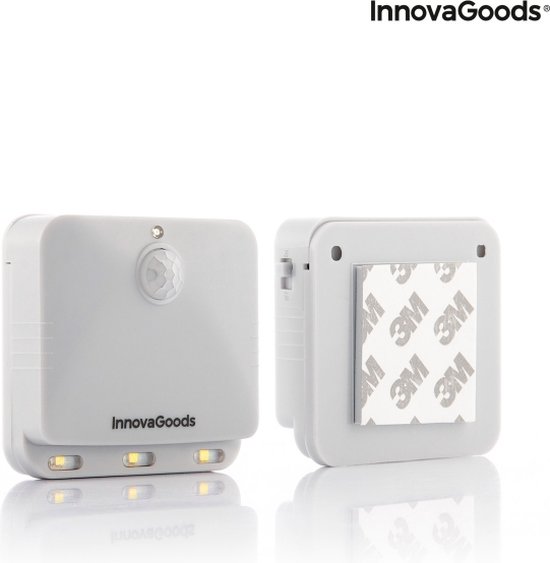 InnovaGoods Lumtoo LED Lamp met Bewegingssensor – 2 Stuks – Automatische Draadloze Verlichting – Voor Binnen en Buiten – Grijs - Afbeelding 3