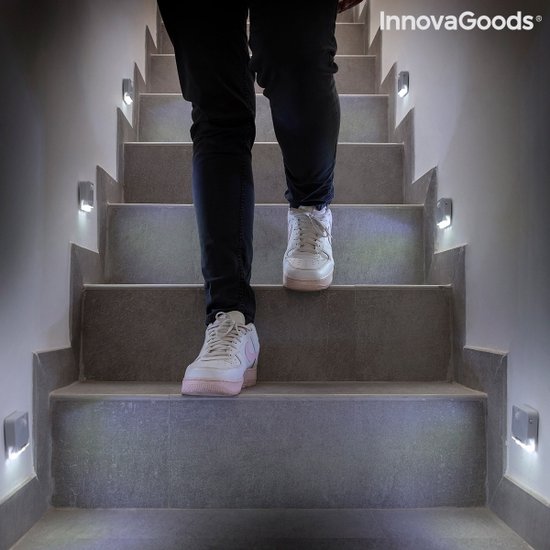 InnovaGoods Lumtoo LED Lamp met Bewegingssensor – 2 Stuks – Automatische Draadloze Verlichting – Voor Binnen en Buiten – Grijs - Afbeelding 10