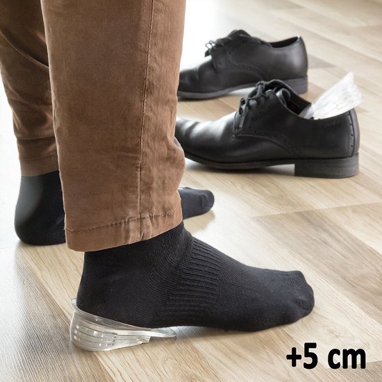 InnovaGoods Verhogende Siliconen Inlegzolen x5 cm – Onzichtbare Hielverhogers voor Extra Lengte en Comfort - Afbeelding 4