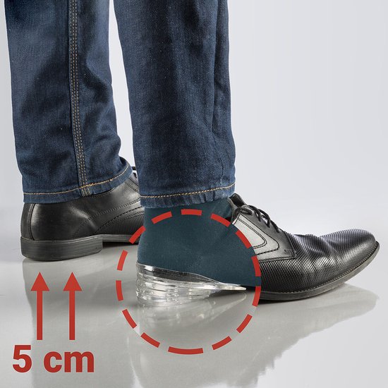 InnovaGoods Verhogende Siliconen Inlegzolen x5 cm – Onzichtbare Hielverhogers voor Extra Lengte en Comfort - Afbeelding 6