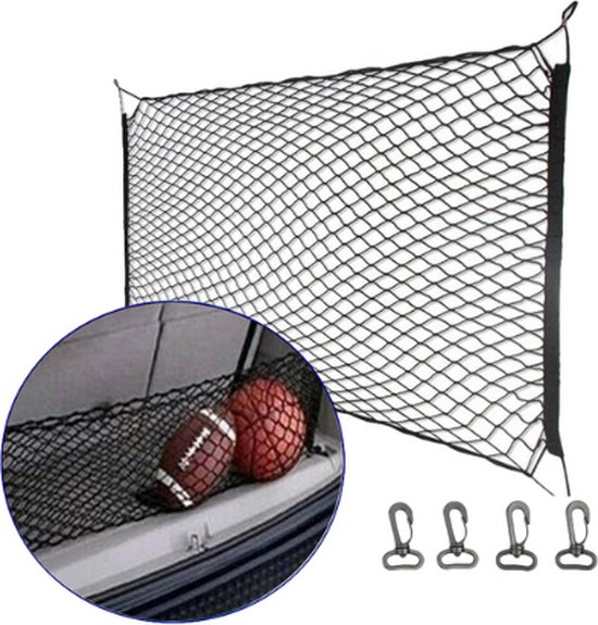 Universeel Elastisch Kofferbaknet Auto – Bagagenet met 4 Haken – Voorkomt Verschuiven van Bagage – Flexibel, Stevig & Makkelijk te Bevestigen - Afbeelding 8