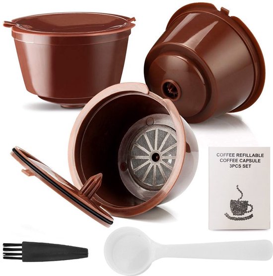 Set van 3 Herbruikbare Dolce Gusto Capsules – BPA-vrij RVS & Siliconen – Duurzaam, Herbruikbaar & Compatibel met Alle Dolce Gusto Machines